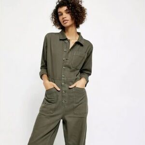 Free People Gia Coverall in Army